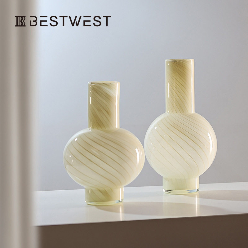 Best west 黄色条纹葫芦水培玻璃花瓶摆件家居软装样板间装饰花器,模玩/动漫/周边/娃圈三坑/桌游,文化/体育周边,淘宝优惠券,粉丝福利购,淘宝优惠卷