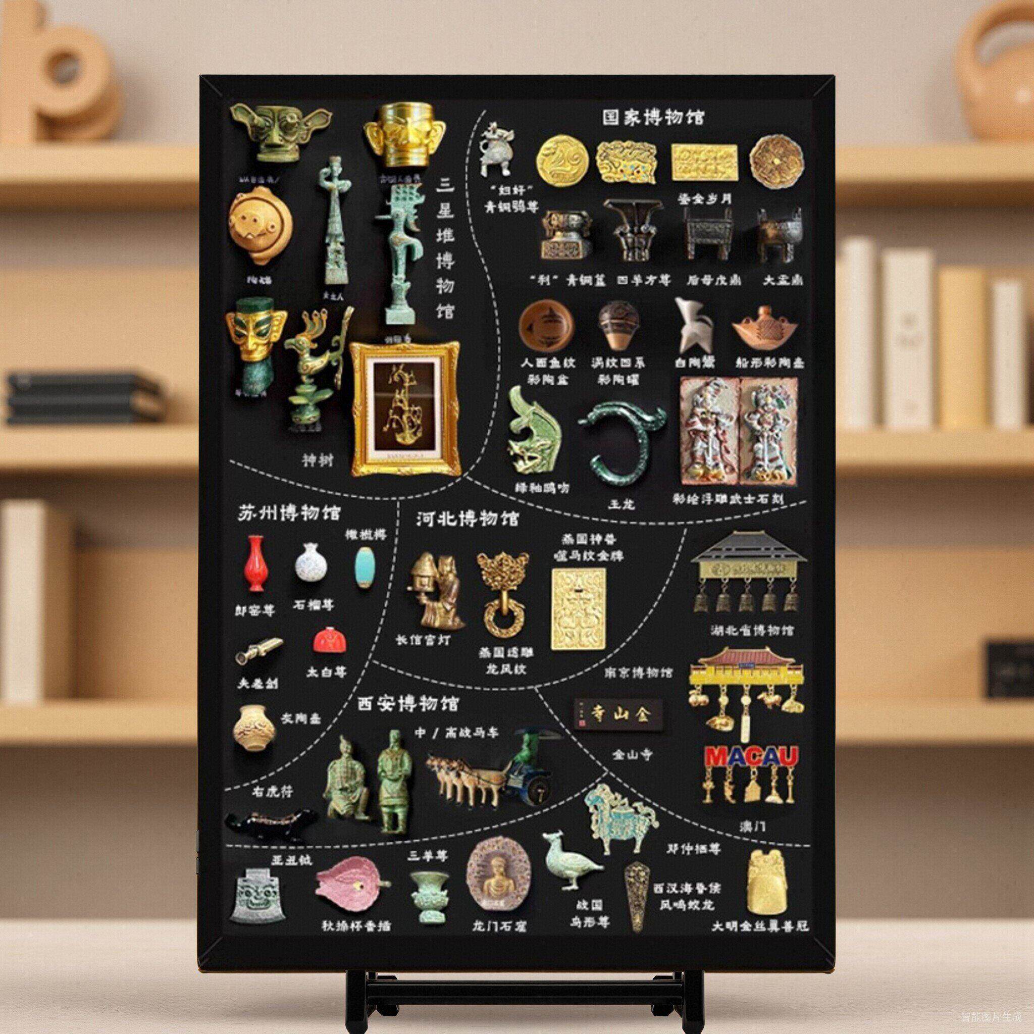 冰箱贴展示板磁吸黑板化妆品收纳置物架挂墙式装饰板带支架摆摊用