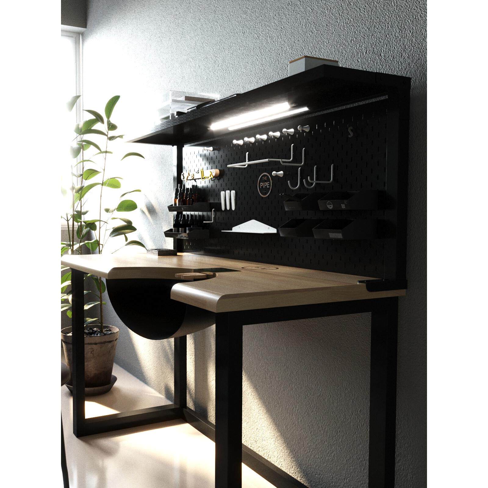 THE PIPE弧形手作台模型雕刻皮雕桌金工台烟斗腊雕手工银饰工作台