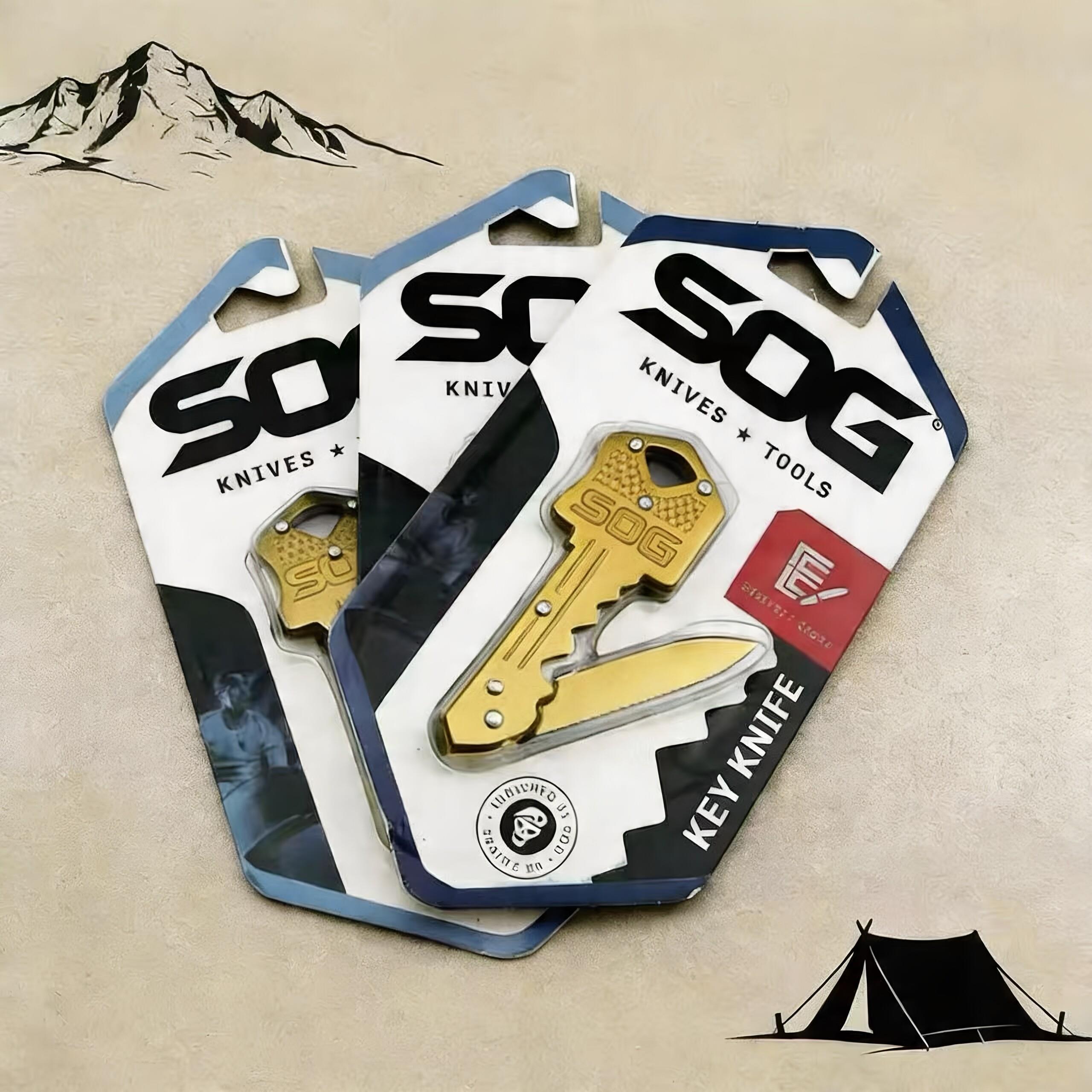 SOG索格折叠钥匙小刀快递开箱神器户外家居迷你创意EDC工具
