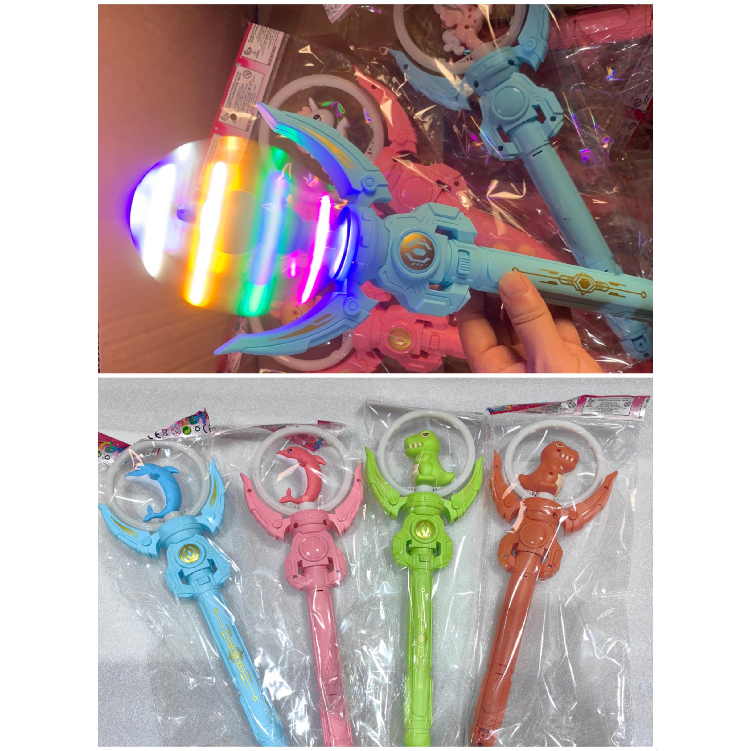 新款手持旋转风车棒音乐发光电动儿童玩具海洋馆女童礼物闪光