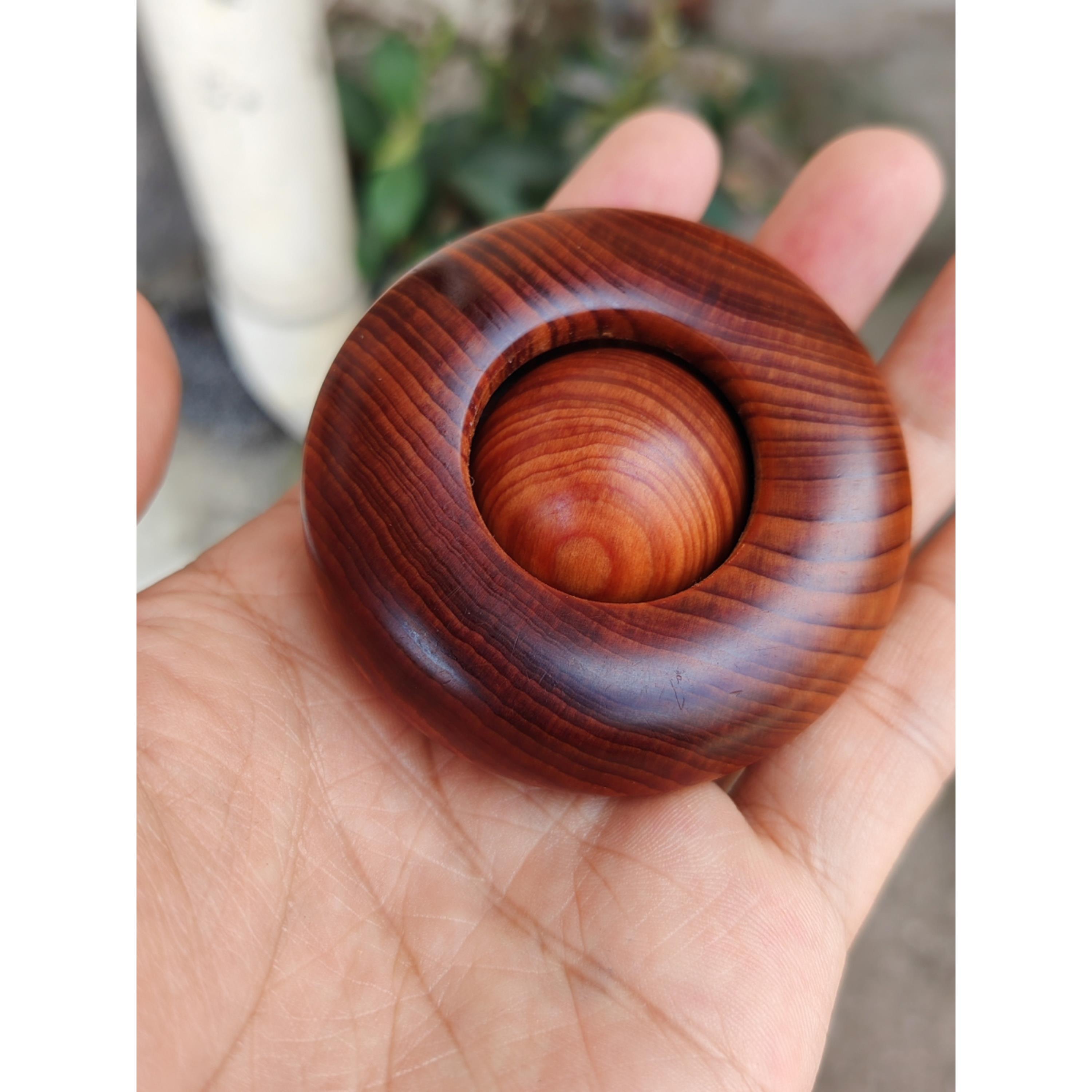 太行陈化黑油崖柏转运珠实木手把件无漆无蜡老年人锻炼玩具防痴呆