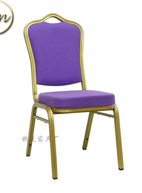 厂家批发 深紫色耐磨麻布餐椅 餐厅铝椅HM - A137 轻便堆叠商用椅