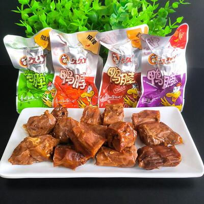 新货久久丫甜辣鸭脖250g 上海产微辣鸭肉零食 四种混合口味鸭