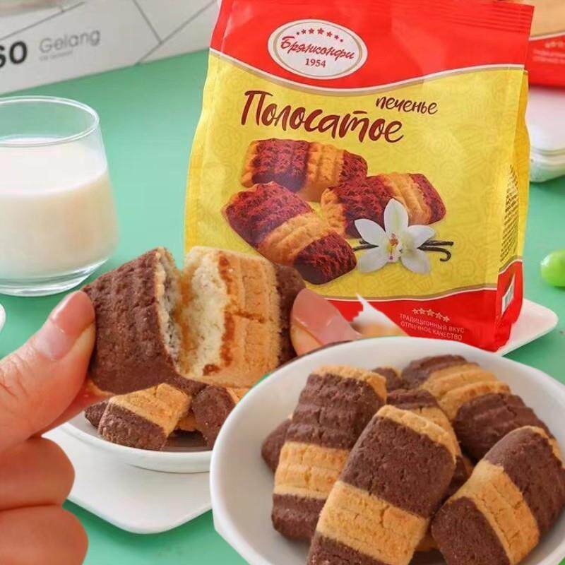 新货俄罗斯进口香草味老式饼干巧克力豆曲奇饼干奥莱纳牌进口