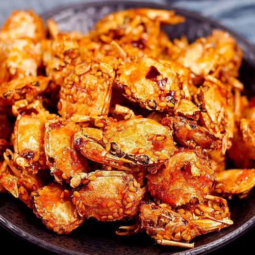 新货山东特产香辣小螃蟹海