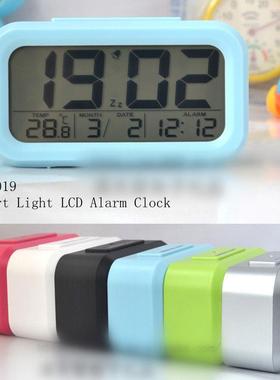 供应聪明灯闹钟 光控感应钟 SC3019 LCD钟 聪明钟