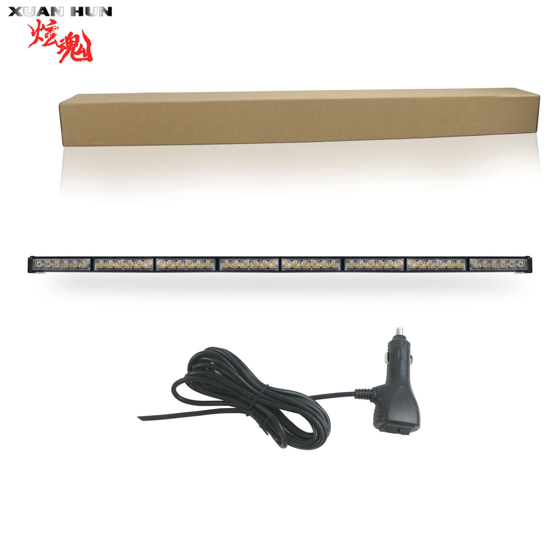 汽车长条灯 8节48LED杠灯 高亮爆闪开道灯 大功率频闪车顶灯