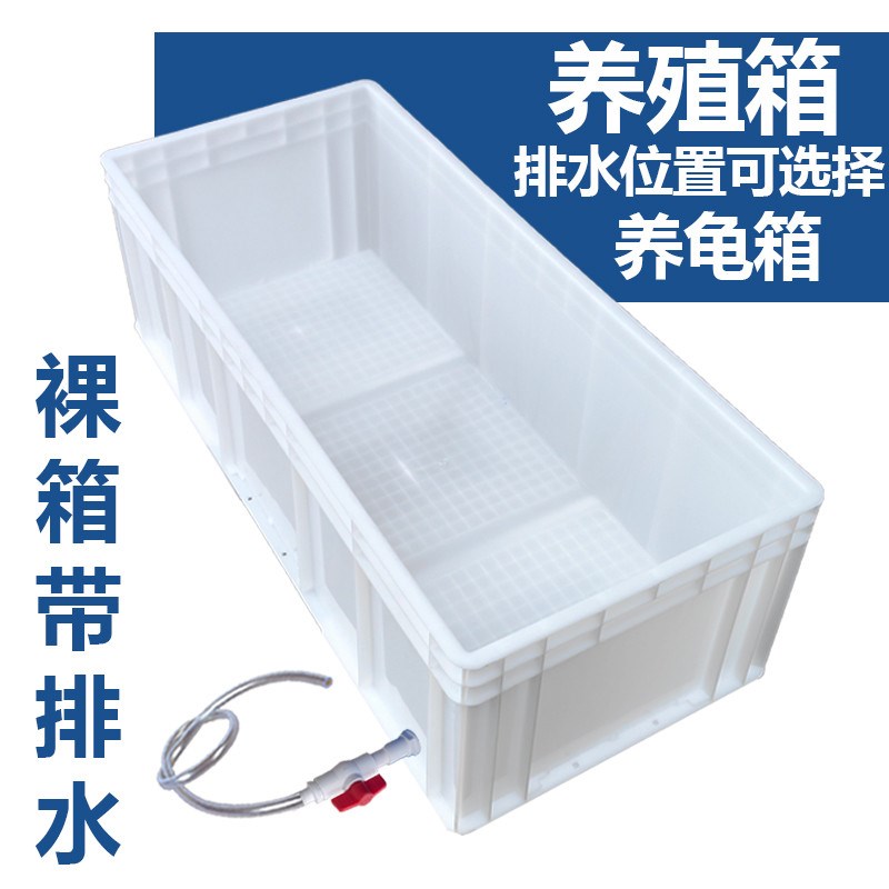加厚龟箱带排水养殖箱水族箱鱼缸大型箱子长方形塑料箱宠物用品箱