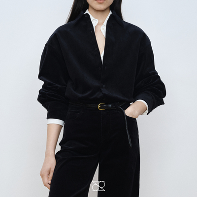 MAISON THER【25秋冬新款】轻度酵洗丝光棉质灯芯绒廓形宽松衬衫