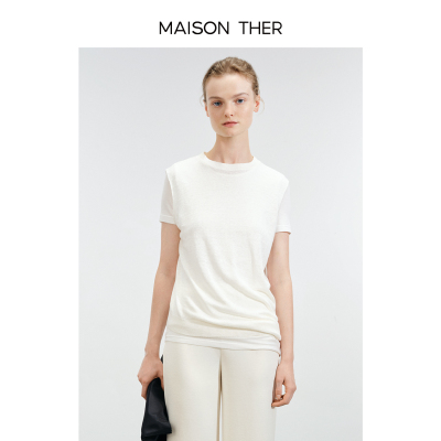 MAISON THER【智感通勤】柔软Cleanfit亚麻针织衫老钱风舒适透气