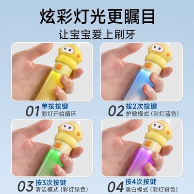 儿童电动牙刷宝宝小头牙刷充电式0到3-6岁以上小孩全自动软毛刷头