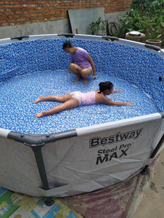 bestway56418 56416圆形支架游泳池免充气水池戏水池成人儿童泳池