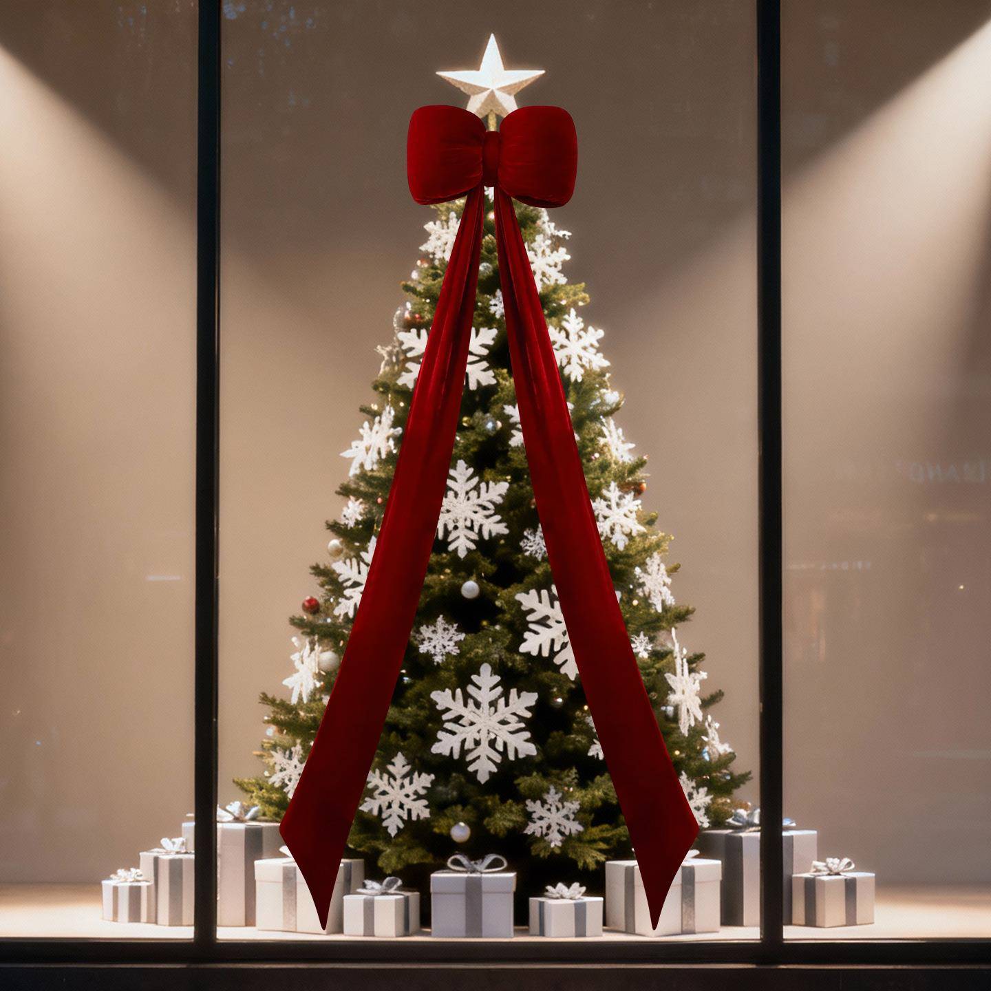 150CM圣诞大蝴蝶结挂件 圣诞节商场酒店橱窗装饰圣诞树蝴蝶结挂饰