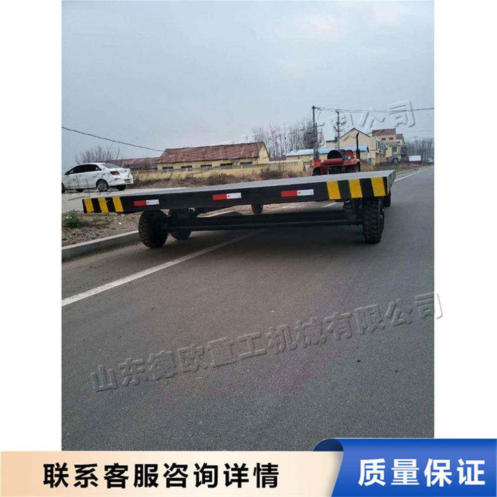 牵引式平板拖车 房车底盘拖挂车 8T10T机场行李托运设备厂家