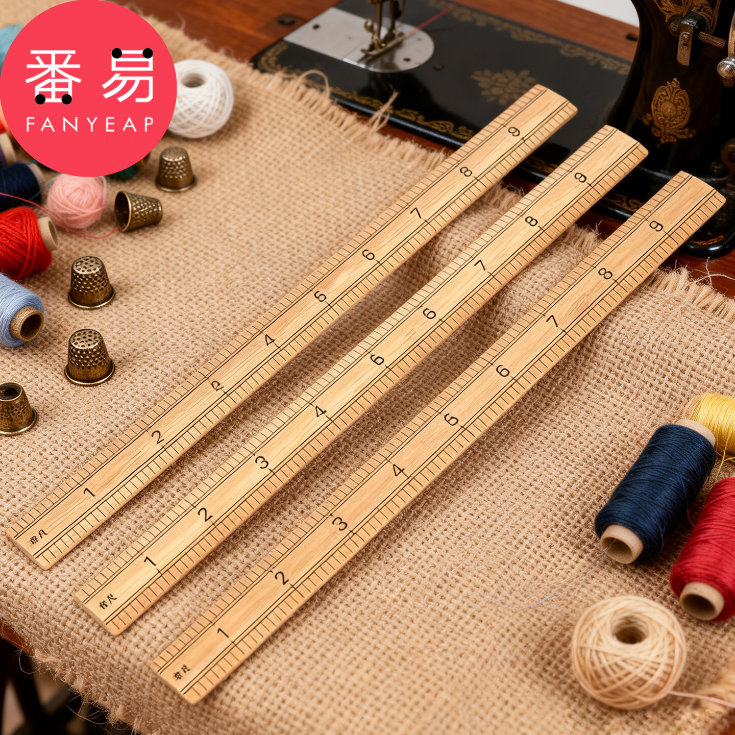 尺子/竹A1pn008-双面市尺裁缝量衣尺教学尺英寸量布料服装尺子图片