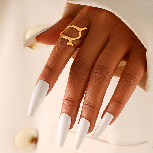Ring Jewelry Set欧美金属质感戒指女个性镂空不规则开口关节指环