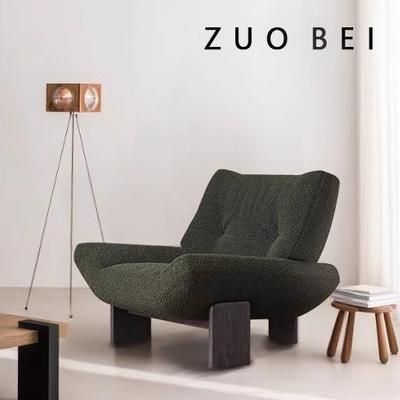 法式覆古单人布艺沙发椅设计师款Minotti Emmi白蜡木休闲懒人沙发