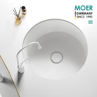 圆形阳台洗手盆浴室洗脸盆岛台家用洗漱盆 MOER台下盆卫生间嵌入式