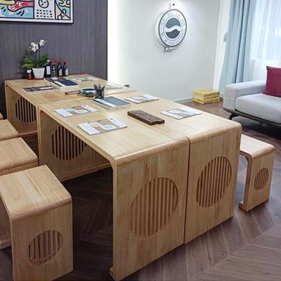 需定制新中式书法桌子国学桌实木幼儿园学生培训班课桌椅凳书画桌