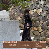 重工时尚 HER原创复古镂空显瘦薄款 气质蕾丝拼接连衣裙L3236