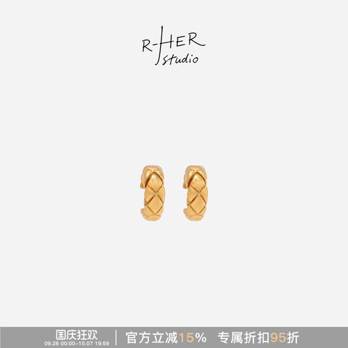 K金圆形耳环百搭金色K金