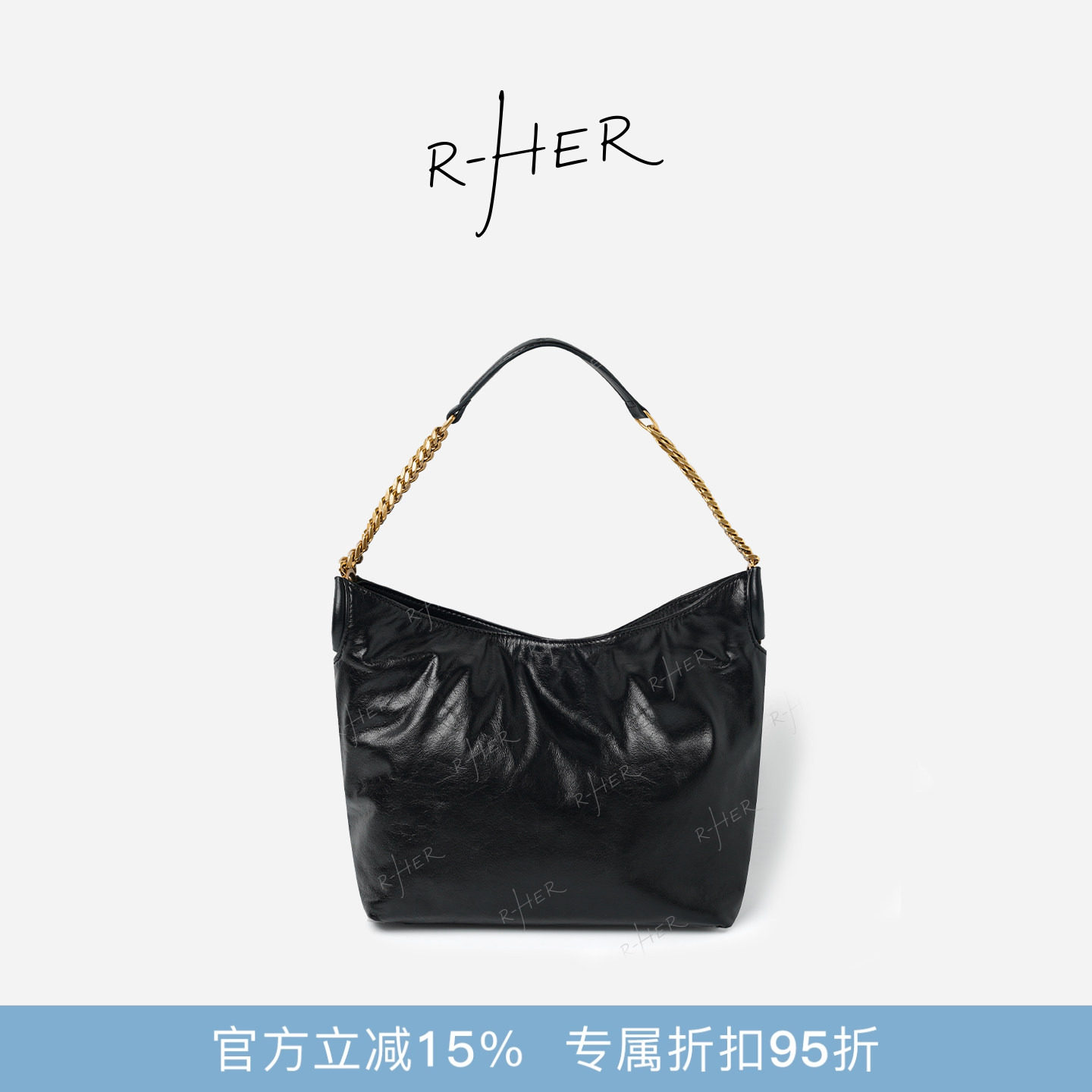 RHER STUDIO“”时尚百搭简约大容量单肩斜挎饺子包BYX27
