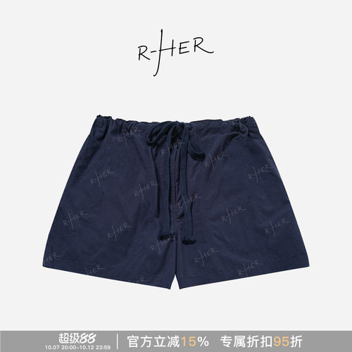 夏季高腰显瘦宽松复古做旧短裤