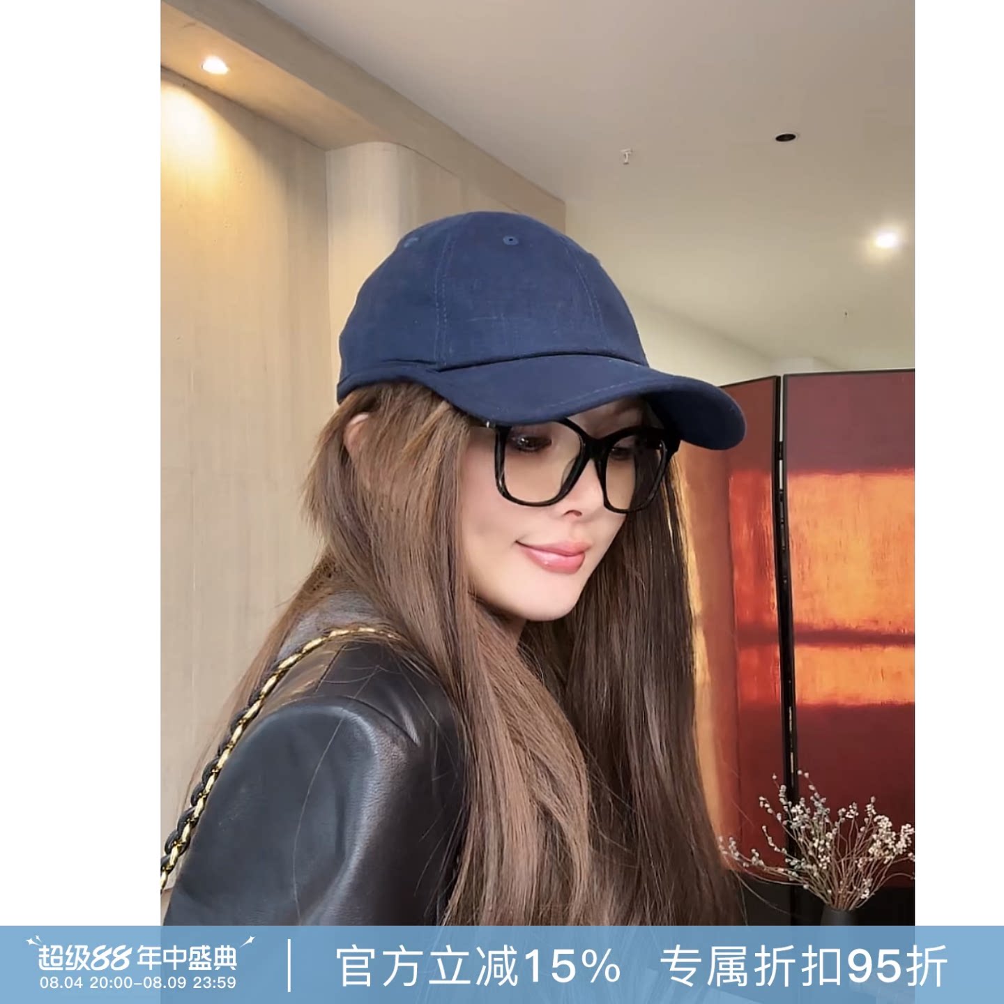 R-HER“日式设计”纯色透气亚麻牛皮经典休闲复古防晒棒球帽O7122