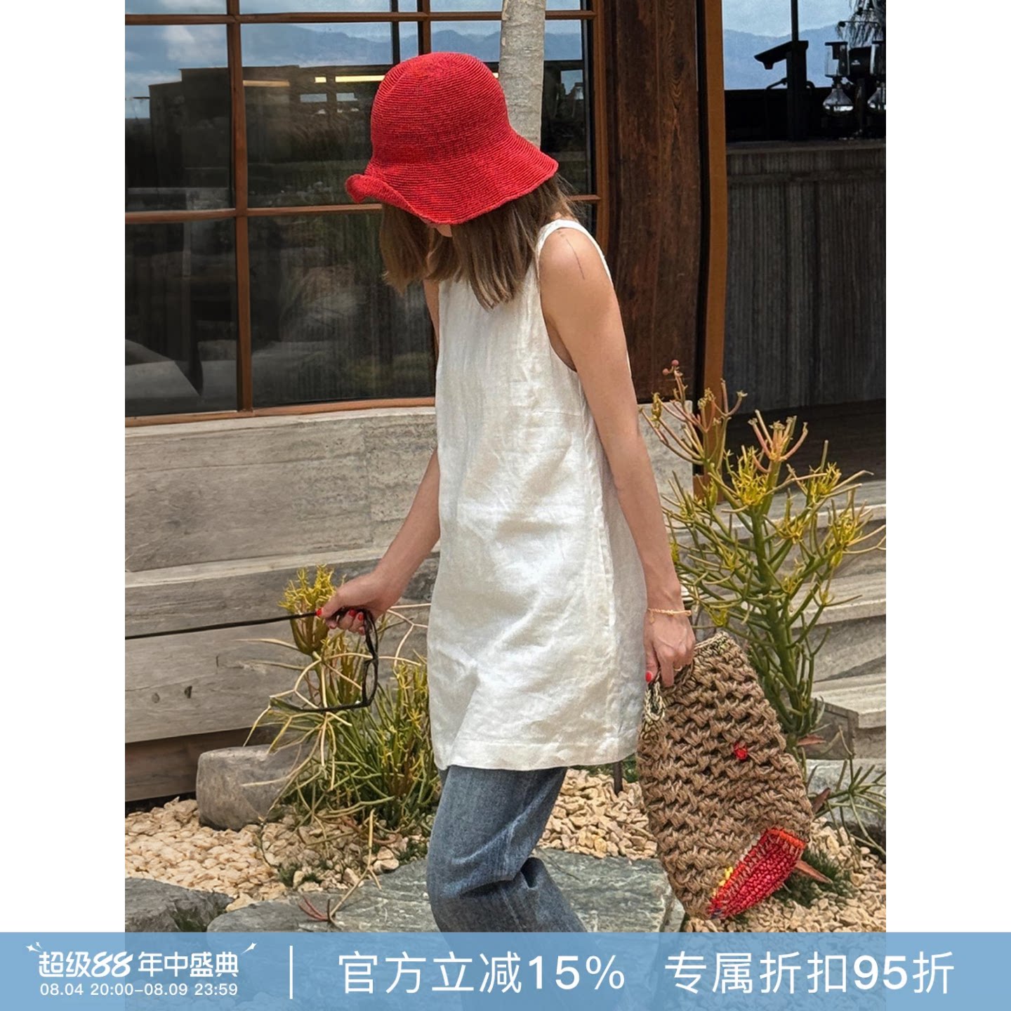 RHER STUDIO“复古蓝牛”夏季重工水洗做旧显瘦直筒阔腿牛仔裤KJL