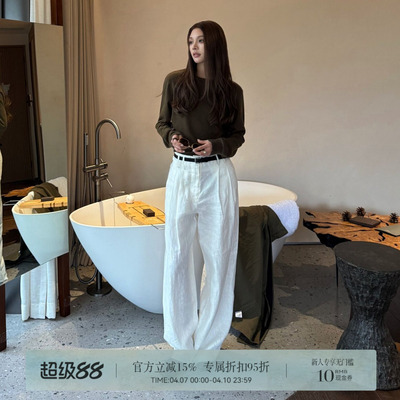 R-HER纯色宽松型法式百搭春秋休闲T恤S8929