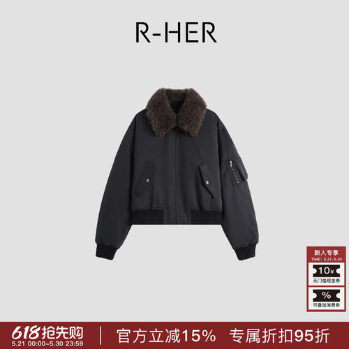 R-HER山羊绒加厚短款派克服