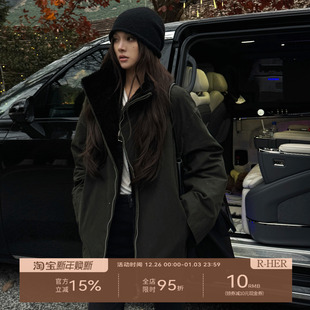 90白鹅绒秋冬休闲风保暖老钱风复古翻领派克P10 北欧tote HER