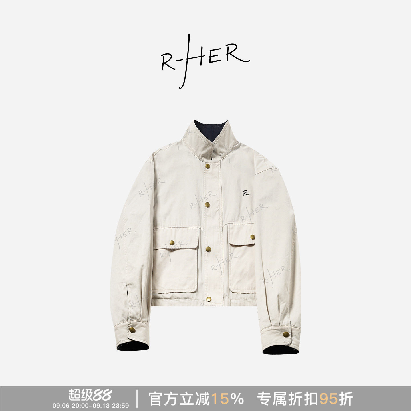 RHER STUDIO“”帅气工装风多口袋双面可穿时尚短款夹克外套WL137