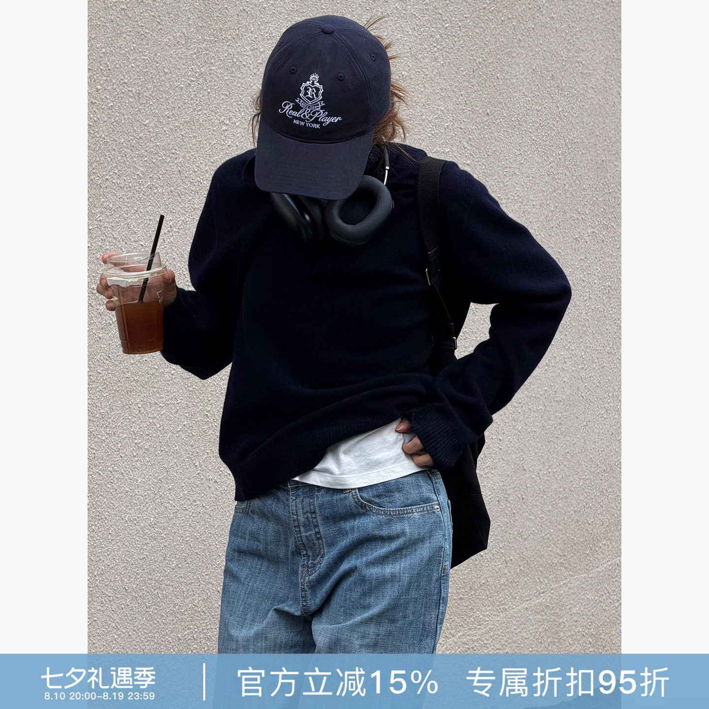 RHERSTUDIO100%绵羊毛翻领毛衣