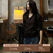 极简套头 HER 山羊绒高弹绵羊毛圆领针织套头毛衣RP50T7997