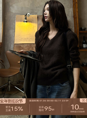 R-HER【极简套头】山羊绒高弹绵羊毛圆领针织套头毛衣RP50T7997