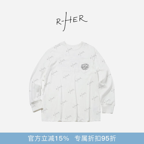 RHER STUDIO“复古徽章T”100棉夏季新款休闲百搭显瘦长袖上衣T93