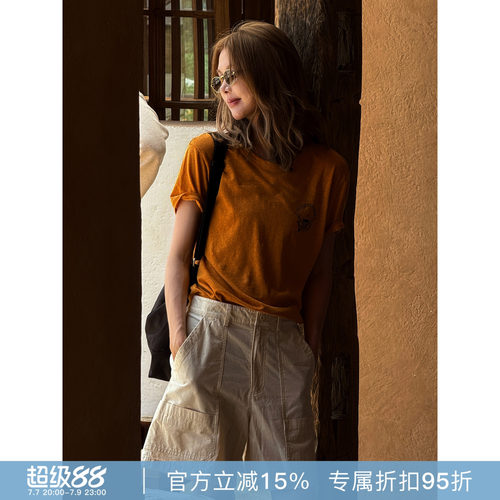 RHER STUDIO“浅夏工装”夏季新款高腰显瘦百搭宽松口袋短裤K2673