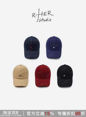 RHER STUDIO 美式复古百搭休闲显脸小遮阳棒球鸭舌帽O0245
