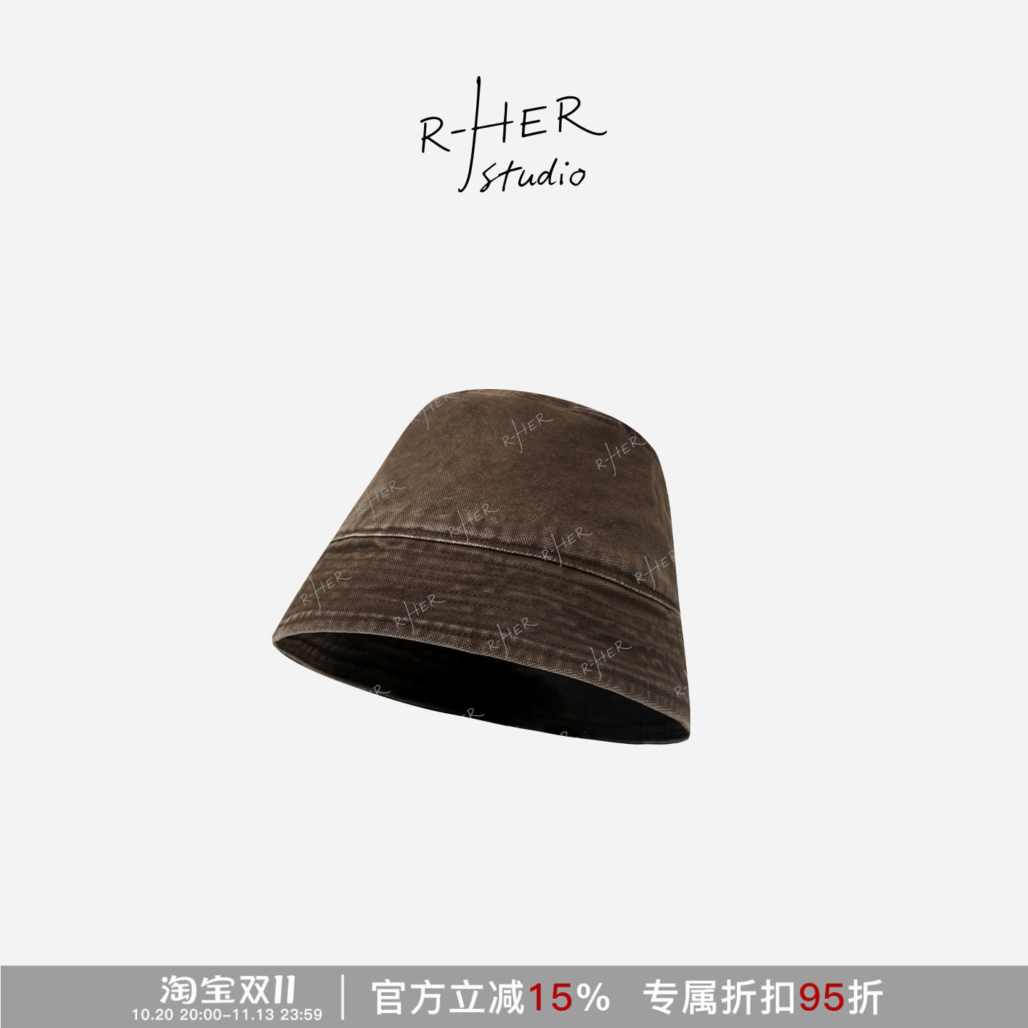 RHER STUDIO 百搭休闲渔夫帽显脸小文艺遮阳盆帽O3004