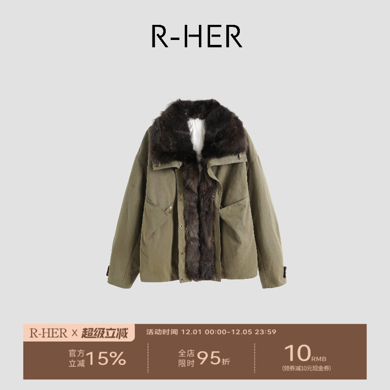 R-HER“自由穿行”设计师派克系列90鹅绒经典延续保暖外套RW5NC15