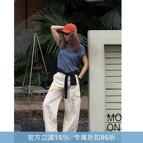 RHER STUDIO“口袋工装”夏季百搭垂感显瘦宽松工装直筒阔腿裤K61