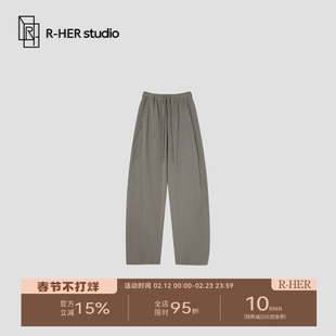 R-HER“都市漫步”极简风百搭舒适时尚宽松设计师阔腿裤休闲裤