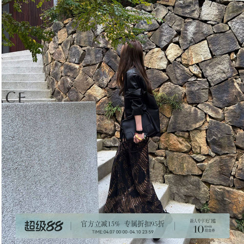 R-HER原创复古镂空显瘦薄款重工时尚气质蕾丝拼接连衣裙L3236