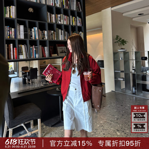R-HER “东京街头”春夏日系复古工装中腰短裤宽松户外休闲裤
