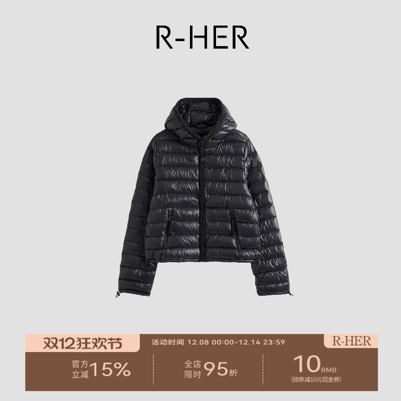 R-HER“排骨鹅绒”实穿主义90白鹅绒经典老钱风泡芙羽绒服RW5NCBH