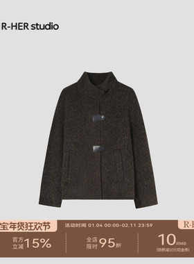 “漂浮记”绵羊毛羊驼毛毛呢外套女单排扣休闲百搭短外套J2C18