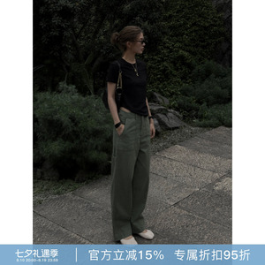 RHER STUDIO“军色口袋”夏季美式复古直筒工装裤百搭休闲裤KJL02