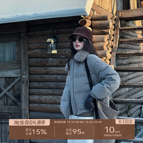 毛领暖绒95白鹅绒秋冬保暖外套